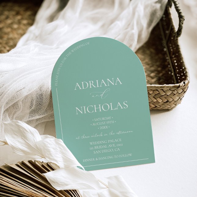 Invitación Boda moderna simple verde (Subido por el creador)
