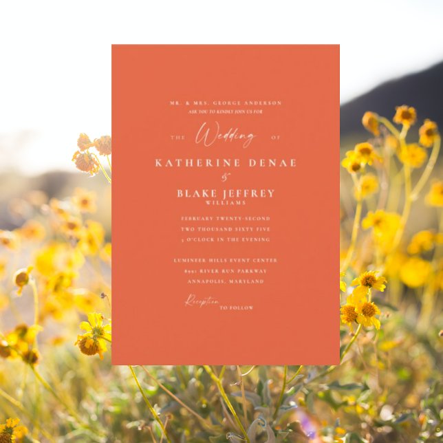 Invitación Boda Moderna Simply Orange (Subido por el creador)