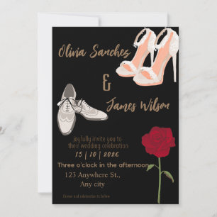 Invitación Boda moderna Sr y Sra oro