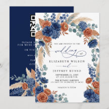 Boda moderna terracota verde pampas Navy