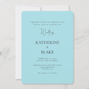 Invitación Boda moderna turquesa redondeada