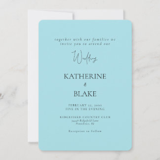 Invitación Boda moderna turquesa redondeada