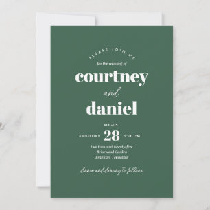 Invitación Boda moderna verde trendy mix match