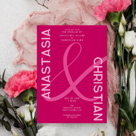 Invitación Boda Moderna y Audaz Magenta