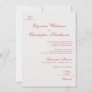 Invitación Boda moderna y chic de coral antiguo, mezcla y com