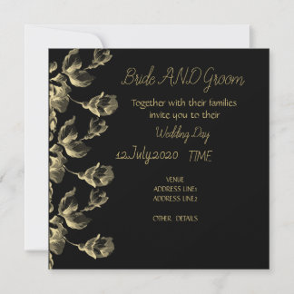 Invitación Boda moderna y dorada