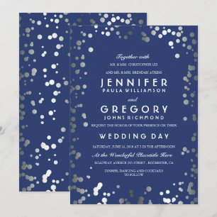 Invitación Boda moderna y elegante de la Marina Confetti de P