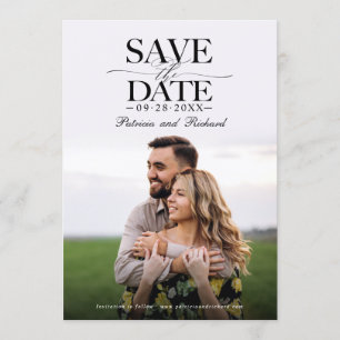 Invitación Boda Moderna y Elegante Foto de Guardar la Fecha