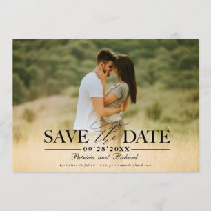Invitación Boda moderna y elegante, foto para guardar la fech