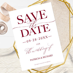 Invitación Boda moderna y elegante, guarde la fecha sin foto