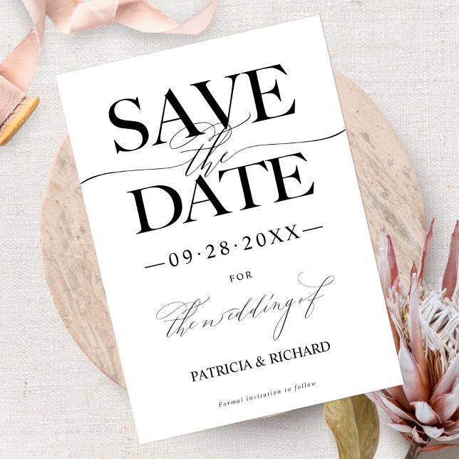 Invitación Boda moderna y elegante, guarde la fecha sin foto (Subido por el creador)
