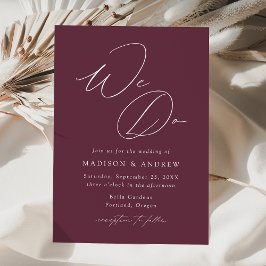 Invitación Boda Moderna y Elegante Morada Nos Casamos