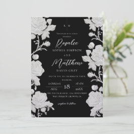 Invitación Boda moderna y trendy personalizada de rosa blanca