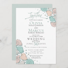 Invitación Boda | Modernas Castillos de Marea Verde Verde azu