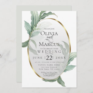 Invitación Boda Modernas y elegantes hojas tropicales