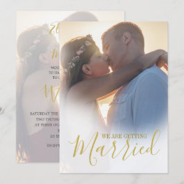 Invitación Boda Moderno 2 Fotograma Sobreposición Elegante Si