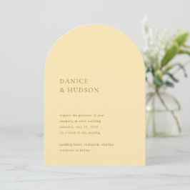 Invitación Boda moderno amarillo de mantequilla minimalista