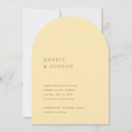 Invitación Boda moderno amarillo de mantequilla minimalista