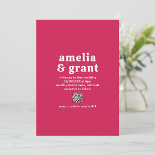 Invitación Boda moderno Amelia Magenta