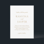 Invitación Boda moderno audaz dorado simple<br><div class="desc">Elegante invitación a una boda de oro falso con un diseño sencillo y minimalista. Un diseño clásico con grandes letras en los nombres para dar un toque moderno a esta invitación de estilo tradicional. Esta invitación a la boda es perfecta para un boda formal.</div>