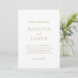 Invitación Boda moderno audaz dorado simple