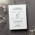 Invitación Boda moderno azul pastel blanco y elegante<br><div class="desc">Sencilla y elegante invitación a la Boda. Esta minimalista invitación es perfecta para cualquier chica elegante y sofisticado. Este diseño es ideal para un evento fiesta moderno y elegante. Personalizar este diseño con su propio mensaje e información personalizada. Todos los diseños están impresos.</div>