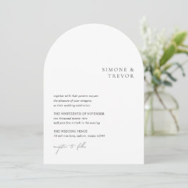 Invitación Boda moderno blanco y negro limpio