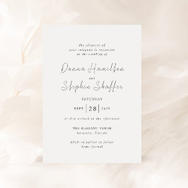 Invitación Boda moderno blanco y negro limpio