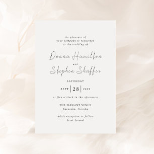 Invitación Boda moderno blanco y negro limpio