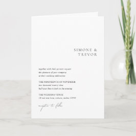 Invitación Boda moderno blanco y negro limpio