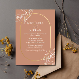 Invitación Boda moderno Boho Tropical Terracotta