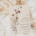 Invitación Boda moderno Boho Wildflowers<br><div class="desc">Invitación moderna Boho Wildflowers a la boda. Esta elegante y elegante invitación a una boda monocromática presenta hermosas acuarelas pintadas a mano y flores silvestres dispuestas como una bella corona perfecta para bodas de primavera,  verano o otoño. Buscar elementos coincidentes en la colección de Bodas Boho Wildflower.</div>