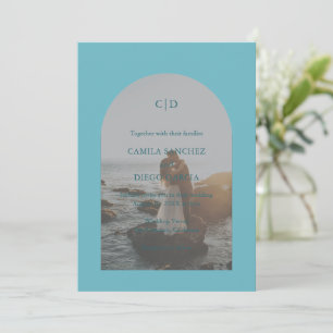 Invitación Boda moderno Camila Aqua Arch