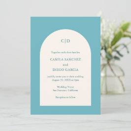 Invitación Boda moderno Camila Aqua Arch