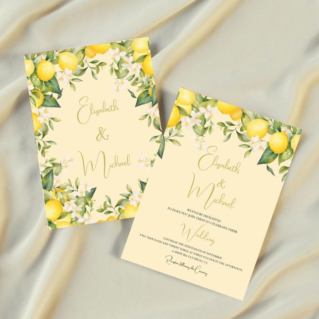 Invitación Boda moderno Citrus Summer Lemon (Subido por el creador)