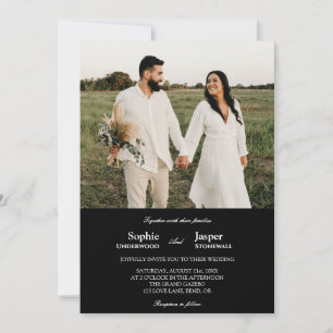 Invitación Boda moderno clásico de fotografía Minimalista neg
