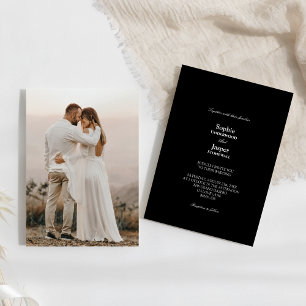 Invitación Boda moderno clásico de fotografía simple en negro