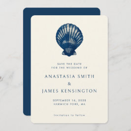 Invitación Boda moderno con estilo de la cubierta azul del ma
