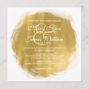 Invitación Boda moderno con pinta dorada