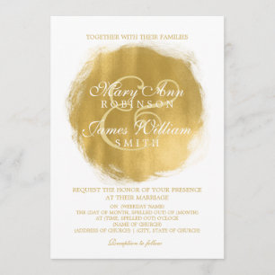 Invitación Boda moderno con pinta dorada