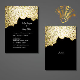 Invitación Boda moderno con textura de oro negro de lujo