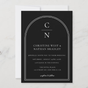Invitación Boda moderno de arco monograma