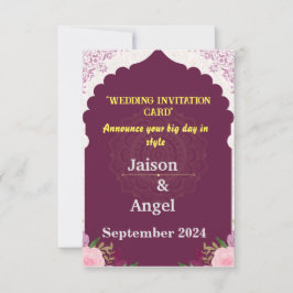Invitación Boda moderno de banda magenta Minimalista