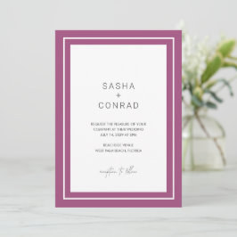 Invitación Boda moderno de borde de negrita morado