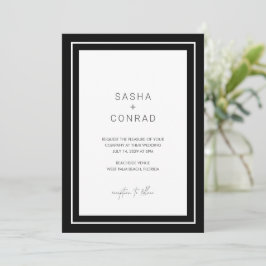 Invitación Boda moderno de borde negrita negro