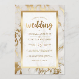 Invitación Boda moderno de bronce y mármol