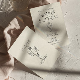 Invitación Boda moderno de Cactus con mano de Retro occidenta