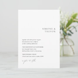 Invitación Boda moderno de código QR blanco y negro limpio