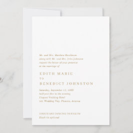 Invitación Boda moderno de código QR de oro minimalista