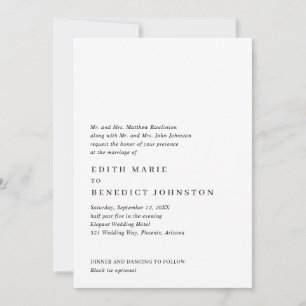Invitación Boda moderno de código QR en blanco y negro minima